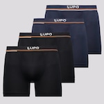 Cueca Boxer Lupo Blue Nights - 4 Unidades PRETO