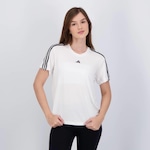 Camiseta adidas Essentials 3 Listras Feminina BRANCO