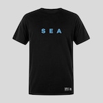 Camiseta Plus Size Masculina Sea Algodão Prime Wss PRETO