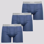 Cueca Boxer Lupo Algodão com Elastano - 3 Unidades AZUL