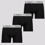 Cueca Boxer Lupo Basic Algodão com Elastano - 3 Unidades PRETO