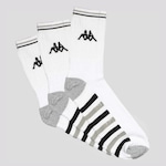 Meia Kappa Comfort Cano Médio - 3 Pares - Adulto BRANCO