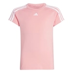 Camiseta Adidas 3 Listras Essentials Aeroready Girls - Infantil ROSA/BRANCO