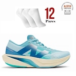 Tenis New Balance Fuelcell Rebel V4 + 12 Pares de Meias - Feminino AZUL/VERDE CLA