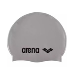 Touca de Natação Arena Classic Silicone - Adulto PRATA/PRETO