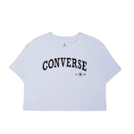 Camiseta Cropped Converse Oversized Retro  - Feminina BRANCO