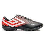 Chuteira Society Umbro Action Jr - Infantil PRETO/VERMELHO