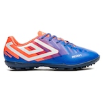 Chuteira Society Umbro Action Jr - Infantil AZUL/LARANJA