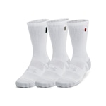 Meia Cano Médio Under Armour Performance Tech - 3 Pares - Unissex BRANCO