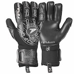 Luvas de Goleiro de Campo Profissional Hug Flex 4 Poker - Adulto PRETO/PRATA