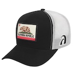 Boné Aba Curva Surf Alive Trucker California Republic Patch - Snapback - Adulto PRETO