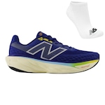 Kit New Balance Fresh Foam X 1080 V14 + Meia - Masculino Azul/Amarelo