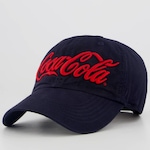 Boné Aba Curva Coca Cola Logotipo - Strapback - Adulto AZUL ESCURO