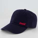 Boné Aba Curva Coca Cola Logo Metal - Strapback - Adulto AZUL ESCURO