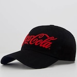 Boné Aba Curva Coca Cola Logotipo - Strapback - Adulto PRETO