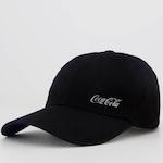 Boné Aba Curva Coca Cola Logo Metal - Strapback - Adulto PRETO