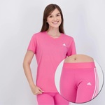 Kit Camiseta adidas Own The Run Basic + Calça Legging Feminina ROSA