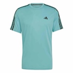 Camiseta adidas Essentials 3 Listras - Masculina VERDE/PRETO