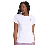 Camiseta Puma M/C Essentials Small Logo - Feminina BRANCO/PRETO