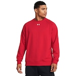 Blusão de Moletom sem Capuz Under Armour Rival Fleece Crew - Masculina VERMELHO