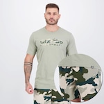 Kit Camiseta adidas Camo + Bermuda Masculina VERDE