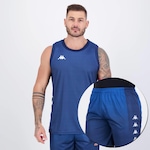 Kit Camiseta Regata Kappa Cuttings + Calção Petter AZUL ESCURO