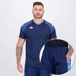 Kit Camiseta Kappa Sammy + Bermuda Mello Masculina AZUL ESCURO