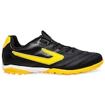 Chuteira Futebol Society Furia - Adulto PRETO/AMARELO