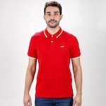 Camisa Polo Colcci Piquet 3 Listras - Masculina VERMELHO