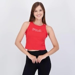 Camiseta Regata Cropped Fila Basic - Feminina VERMELHO