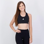 Top Fitness adidas Treino Basico Suporte Medio - Feminino PRETO