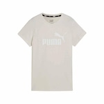 Camiseta Puma Essentials Logo - Feminina Marrom Claro/Branco