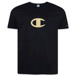 Camiseta Manga Curta Champion Malhão Mc Fashion C Logo - Masculina PRETO