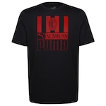 Camiseta do Milan Puma Acm - Masculina PRETO/VERMELHO