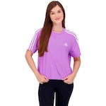 Blusa Cropped adidas 3 Stripes - Feminina ROXO