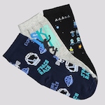 Kit Meias Selene 3 Pares Cano Longo Infantil AZUL ESCURO