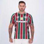 Camisa do Fluminense I 2024 Umbro Jogador com Patrocínio e Patch Libertadores - Masculina VERMELHO