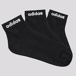 Kit Meiass adidas Ess Cano Médio 3 Pares Adulto PRETO