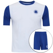 Kit de Uniforme de Futebol do Cruzeiro com Calção e Camisa Estrelas - Infantil