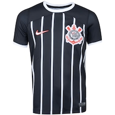 Camisa Corinthians Juvenil Pré-Jogo Nike - Branco+Preto