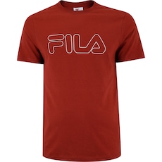 Camiseta Masculina Fila Manga Curta Letter Outline em Promoção