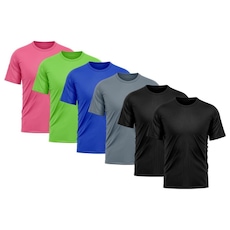 Camiseta Whats Wear Lisa Dry Fit com Proteção Solar UV - Masculina - 6 Unds