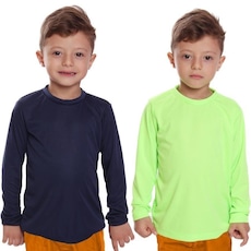Kit 2 Camisas Térmicas Puma UV50+ Manga Longa Infantil Multicores