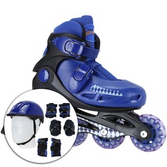 Kit Patins Bel Sports Radical: Patins + Kit de Proteção - Infantil - Foto 1