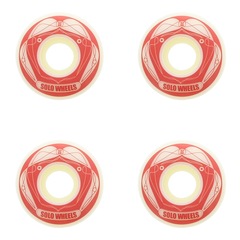 Rodas de Skate Solo Decks Red Wheels - 52mm - 4 Unidades - Foto 1