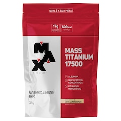 Whey Protein Max Titanium Leite Condensado Mass 17500 - 3Kg - Foto 1