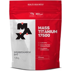 Whey Protein Max Titanium Morango Mass 17500 - 1,4Kg - Foto 1