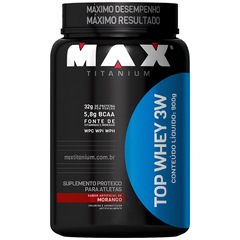 Top Whey 3W 900G - Morango - Max Titanium - Foto 1
