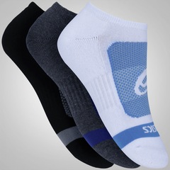 Meia Asics Contend No Show Kit com 3 pares - Adulto - Foto 1