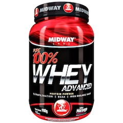 Whey Protein Midway Pure 100% Whey Advanced - Morango - 900g - Foto 1